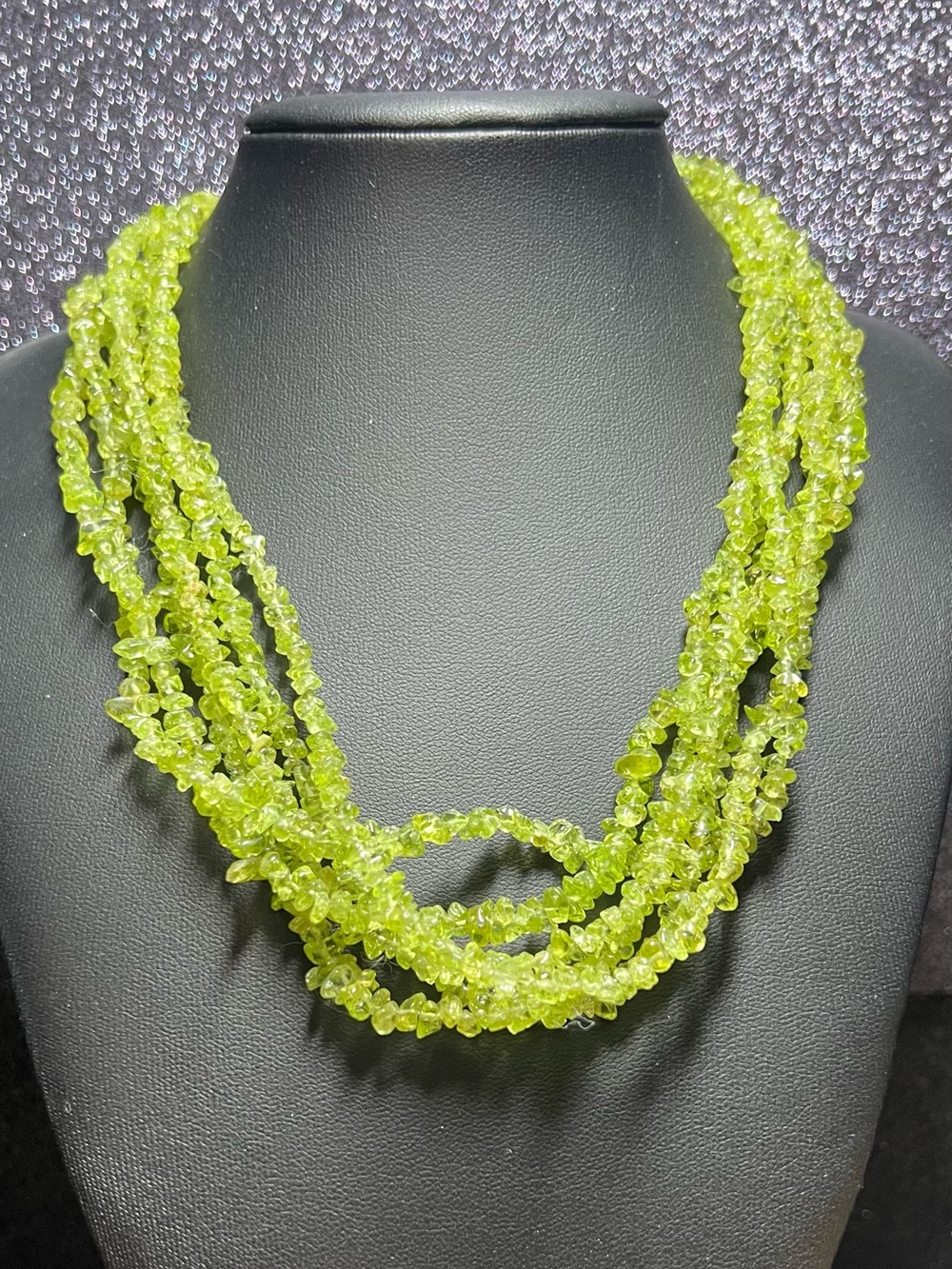 Vintage Silpada Sterling Silver Peridot Chip Necklace (Model N1